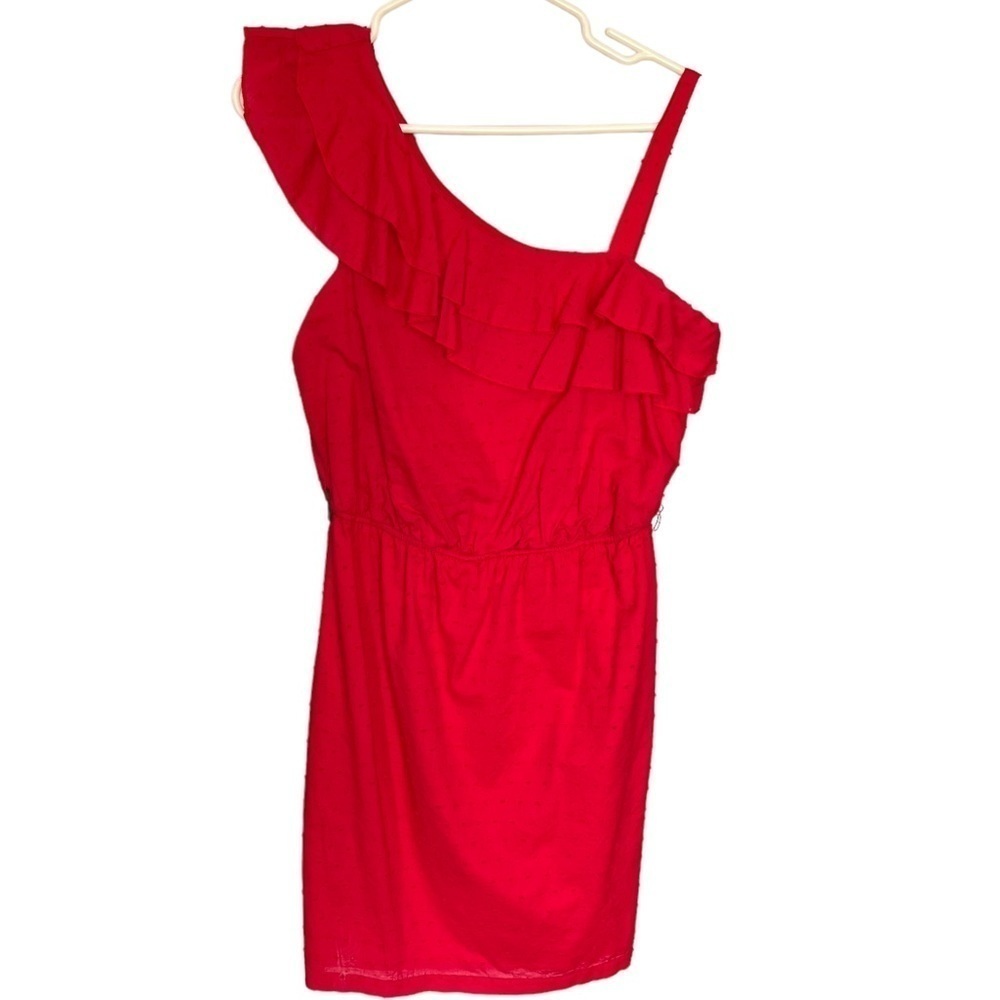 City Triangles Pink Ruffle Shoulder Dress M